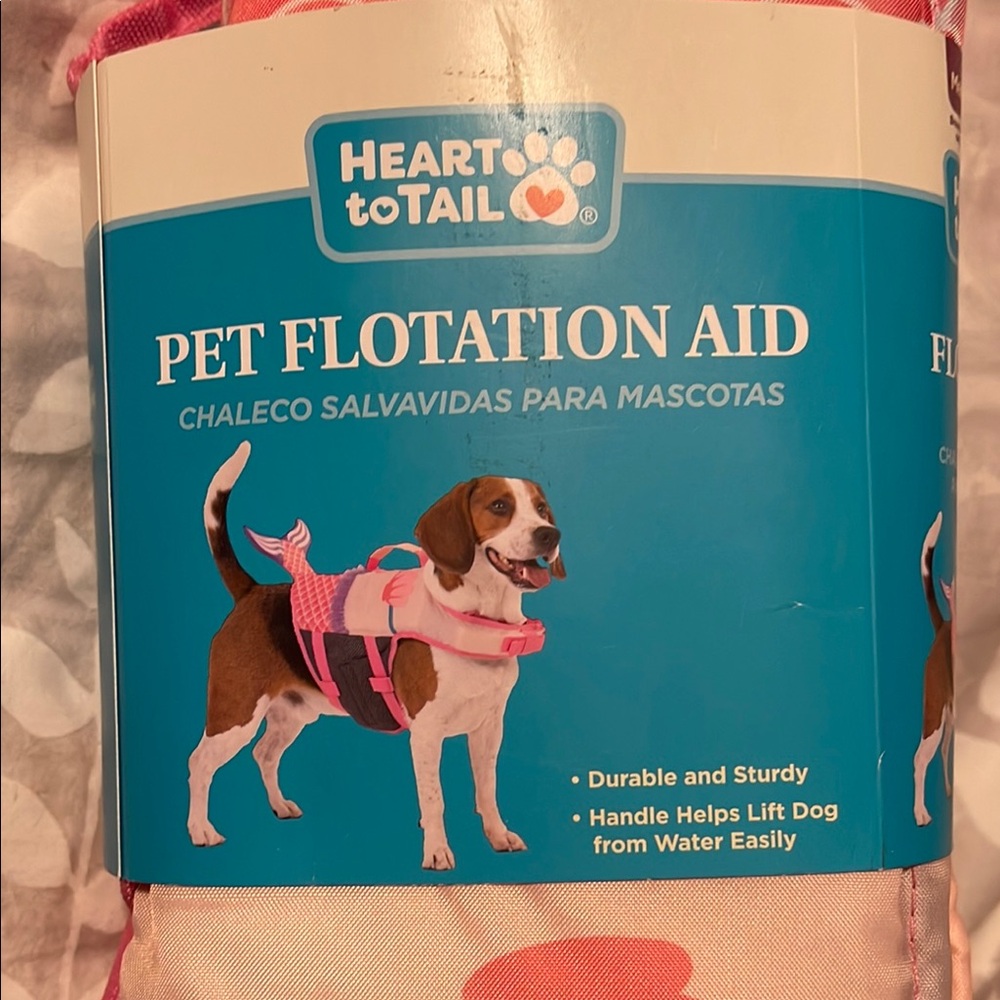 Pink mermaid Pet Flotation Aid brand new.  Pet life jacket.